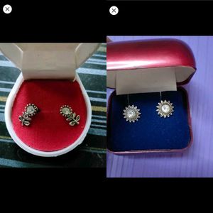 Combo Of 2 Silver Look Alike Earrings