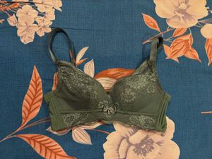 Green Padded Pushup Bra