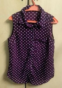 Polka Dot Sleeveless Top