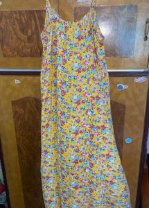 Floral Yellow Maxi Dress XL /38