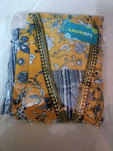 Yellow Floral Print Kurta Set