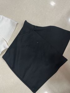 Asymmetric  Mini Skirt Set , pair of 2 ,black&amp;w
