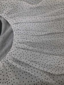 Casual White Top With Small Black Dots
