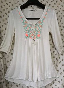 Boho Embroidered Tunic Top