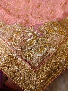 Elegant Pink Embroidered Saree