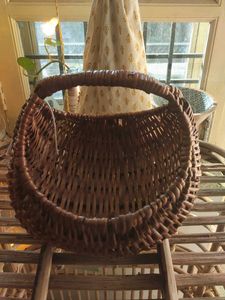 Woven Bamboo Moon Basket with handle