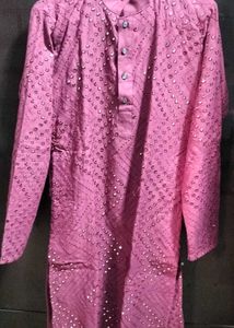 BURGUNDY MIRROR WORK KURTA