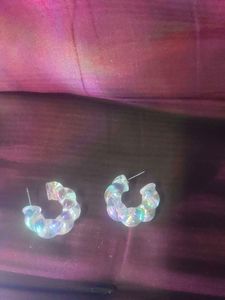 Iridescent Hoop Earrings