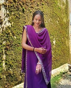 Purple Embroidered Salwar Kameez