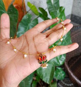 Red Lotus Pendant Necklace
