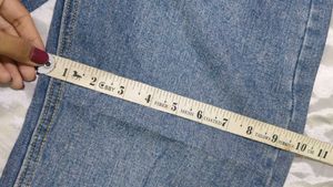 Denim Baggy Pants With Chains On Front