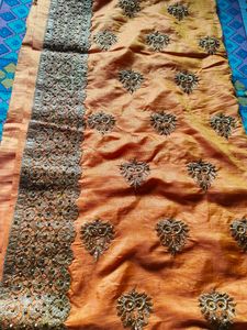 Orange Saree 🧡 With Blouse Piece 🧩