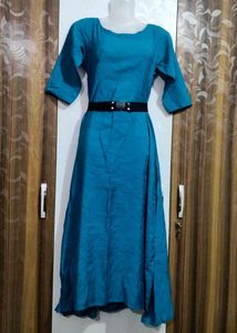Blue Fit &amp; Flare Dress
