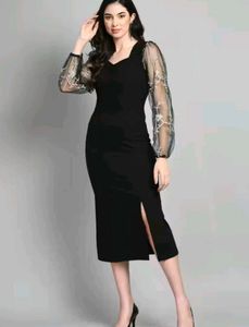 Black Long Bodycon Dress For Women