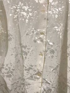 Flower Printed Off White Half Sleeves Shirt
