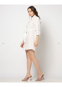 cotton mini shirt dress
