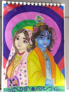 Radha Krishana Hand Made Painting