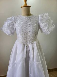 Elegant White Gown Length 46 Inches