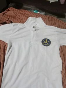White Polo Shirt with Indian Army Logo