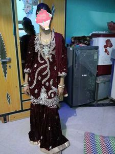 Bridel Gharara Maroon Daimond Set 🌹🔥