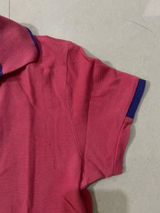 Teamspirit Polo Neck T-Shirt Pink