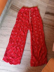 Red Printed  Pant
