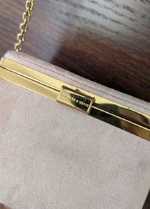 Suede Dusty Pink Charles And Keith Bag - Authentic