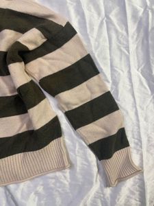 Striped Turtleneck Crop Sweater