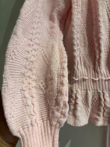 Pink Knit Cardigan Sweater