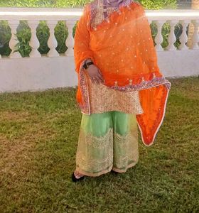 Nude Color Kurti With Plazzo