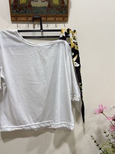 Crop one shoulder bow top 🎀