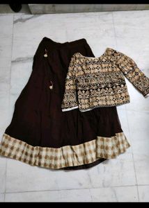 Elegant Brown Lehenga Choli Set