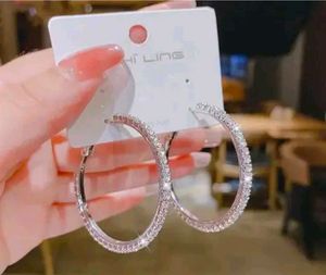 AD STONE HOOP EARRINGS