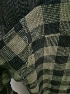 Green &amp; Black Plaid Shirt