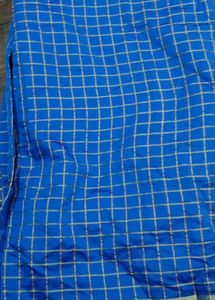 Navy Blue Checked Saree