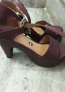Burgundy Heeled Sandals Brand New