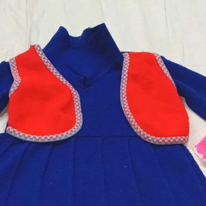 💙❤️Cute Blue Dress with Red Vest💙❤️