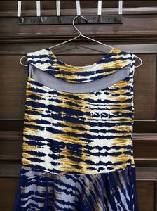 Blue &amp; White Sleeveless Dress