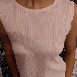 Cream Sleeveless Top