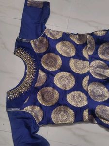 Navy Blue Long Ethnic Frick