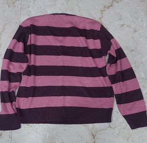 Small Size Pink Stripe Sweater