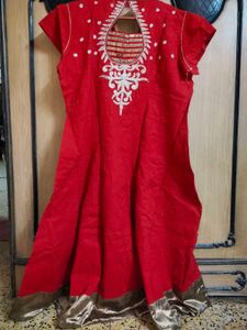 Red Anarkali Gown (Zari Work)