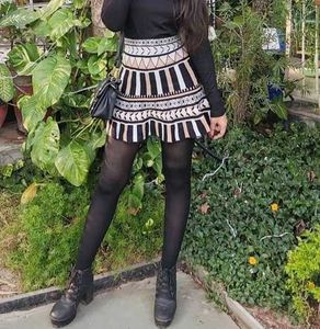 Patterned Mini Skirt