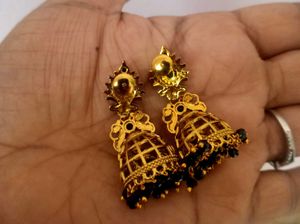 Gold Jhumka Earrings