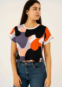 Colorful Patterned Crop Top