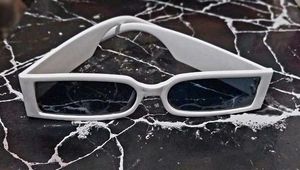 Retro Rectangular White Sunglasses