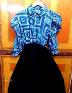 Blue Patterned Dress