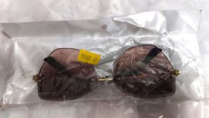 Rimless Brown Tinted Sunglasses