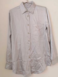 Grey Satin Shirt.