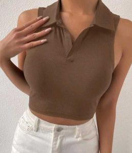 brown crop top